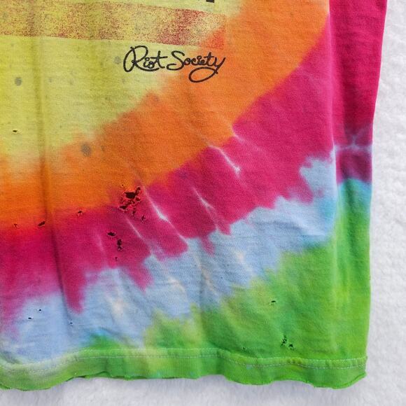 Riot Society Tie Dye Distressed Torn California Tank Top Large - Picture 6 of 9